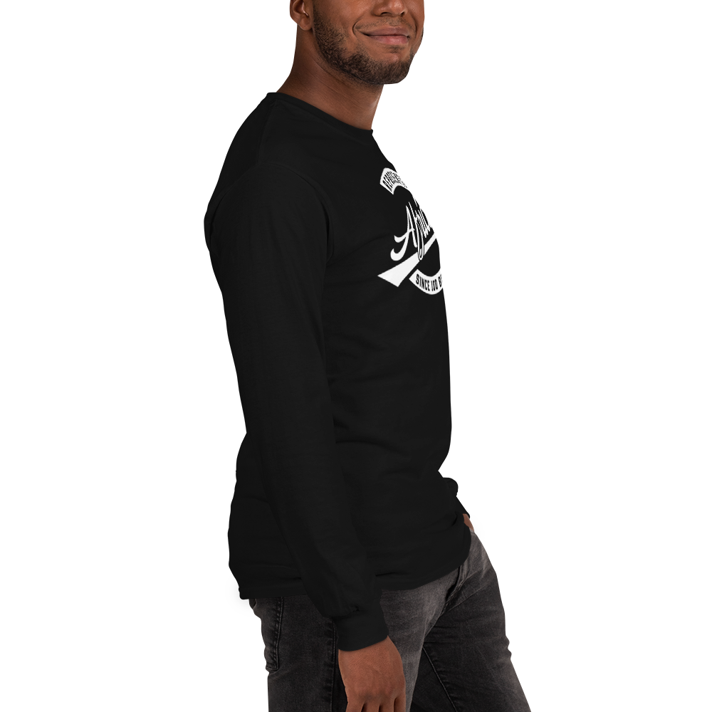 Black professional wearing African diaspora long sleeve t-shirt