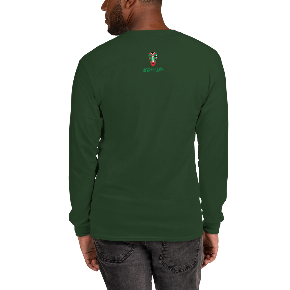 Black professional wearing African diaspora long sleeve t-shirt