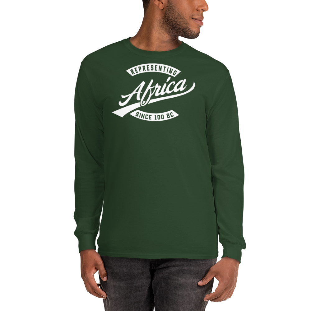 Black professional wearing African diaspora long sleeve t-shirt