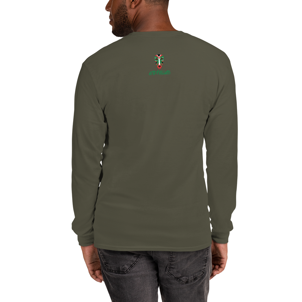 Black professional wearing African diaspora long sleeve t-shirt