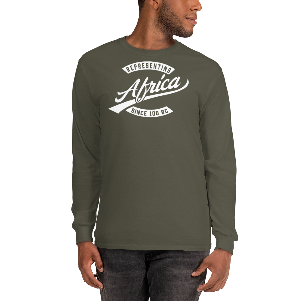 Black professional wearing African diaspora long sleeve t-shirt