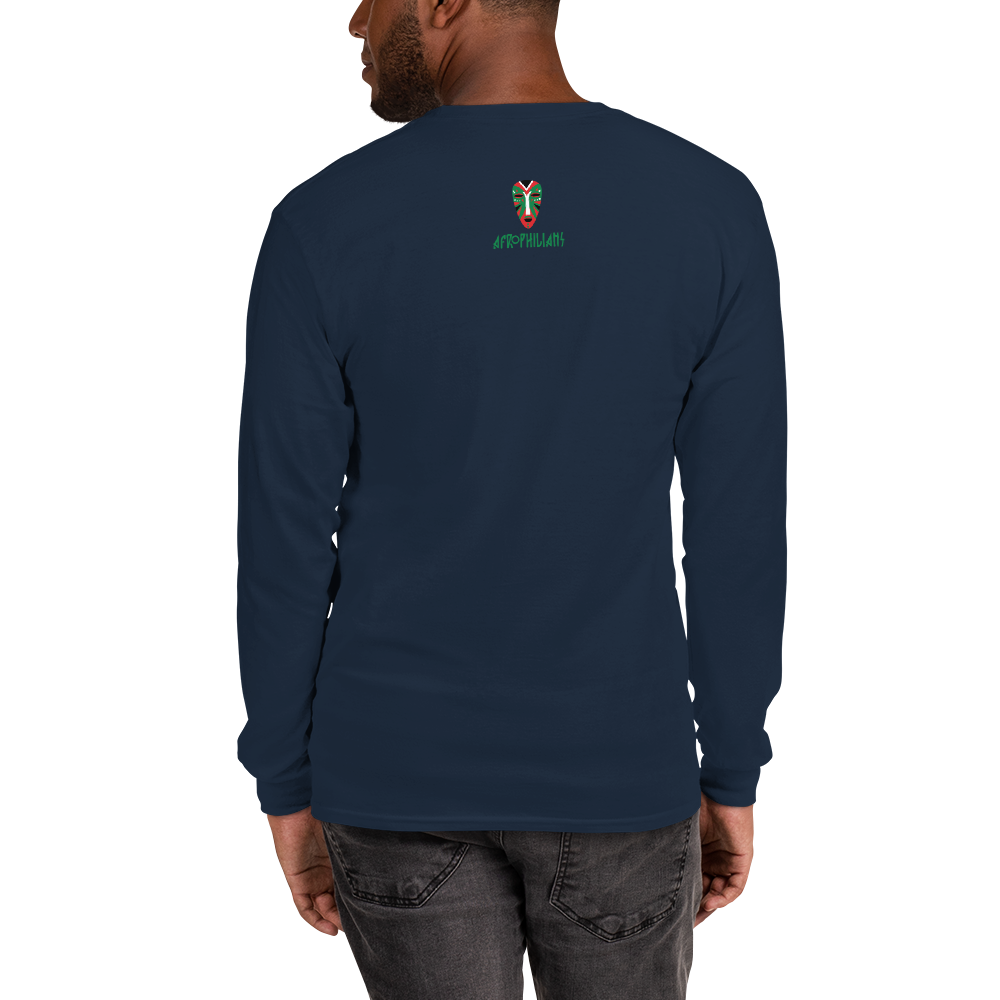 Black professional wearing African diaspora long sleeve t-shirt