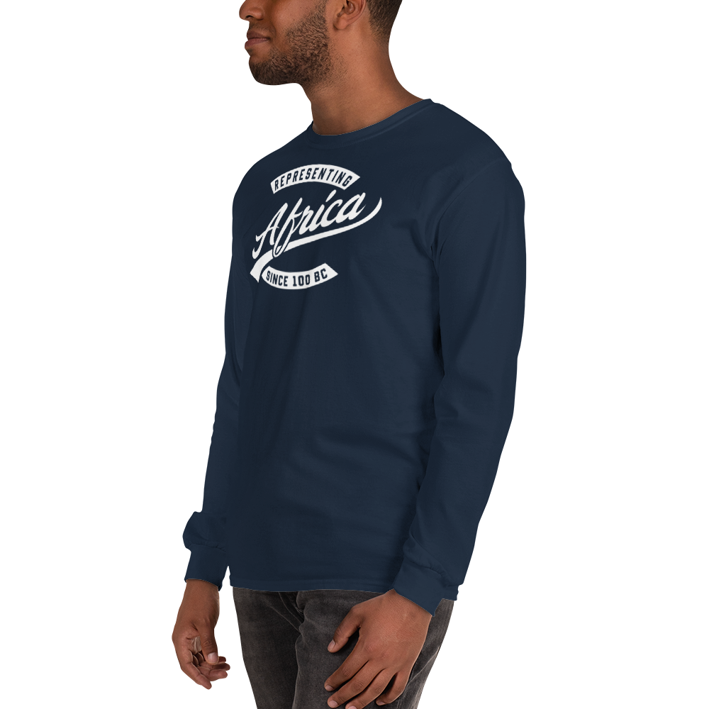 Black professional wearing African diaspora long sleeve t-shirt