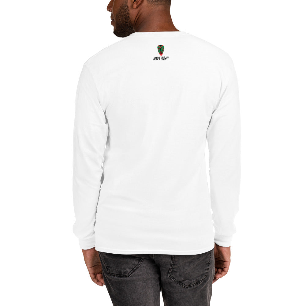 Black professional wearing African diaspora long sleeve t-shirt