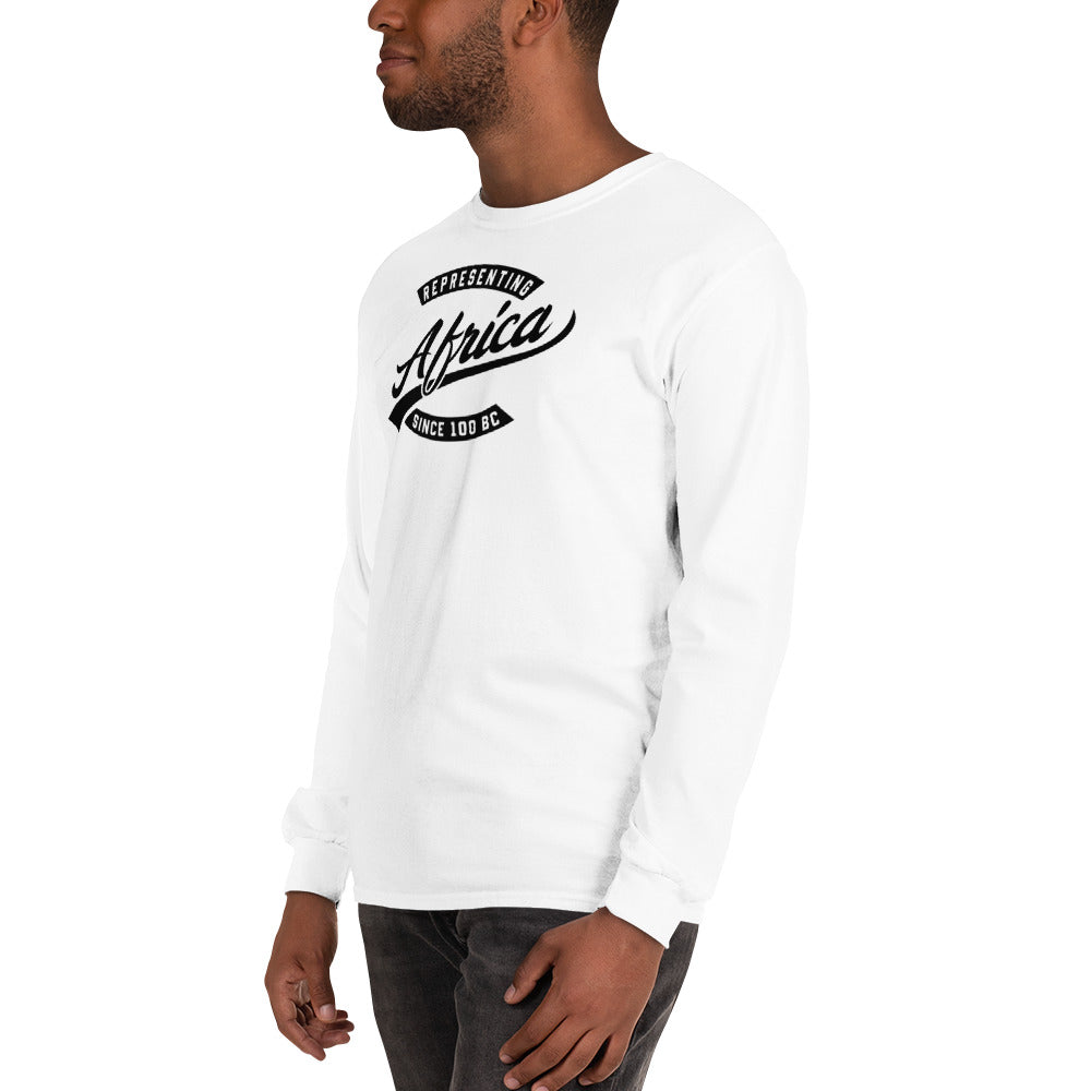 Black professional wearing African diaspora long sleeve t-shirt
