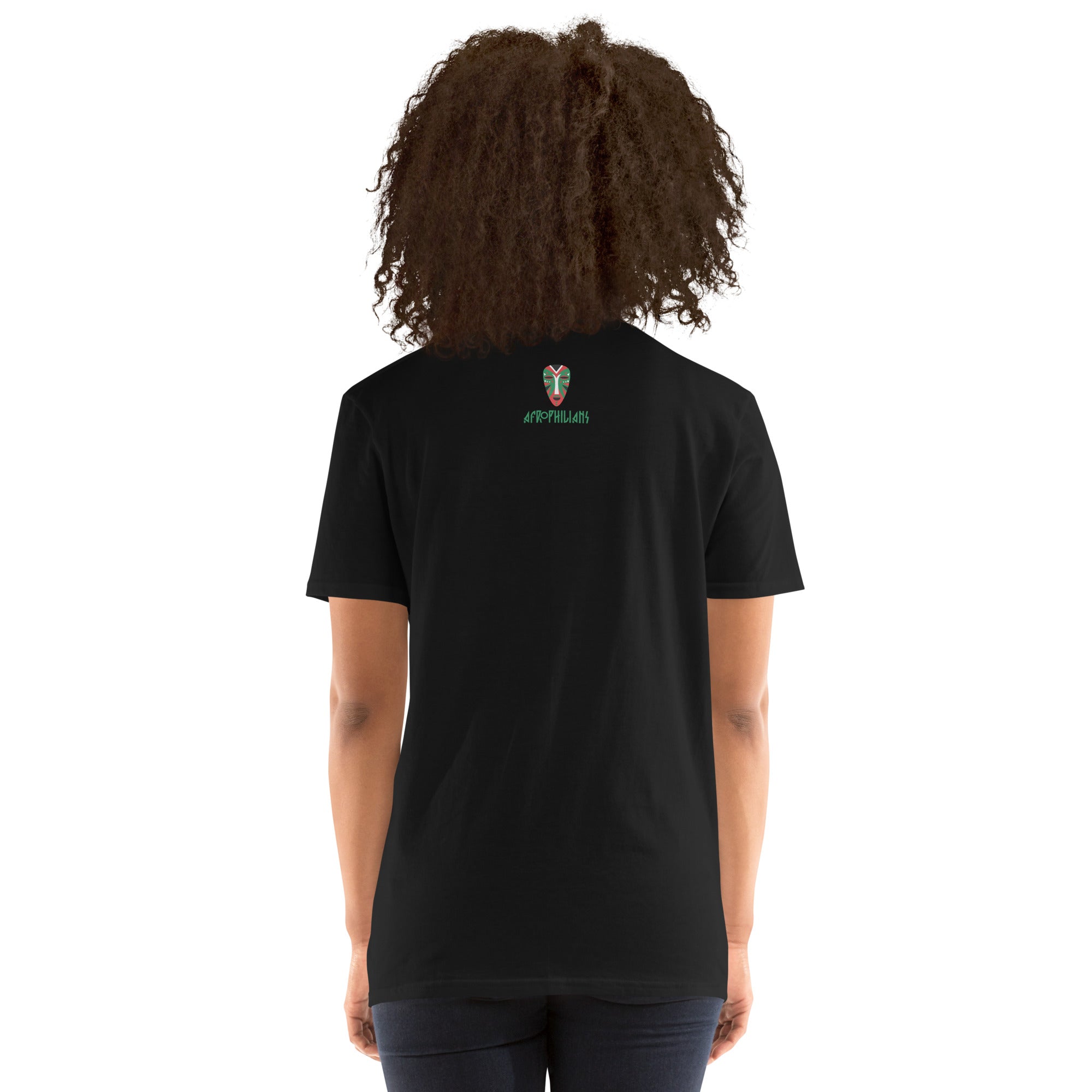 Black professional wearing African-inspired short sleeve tee