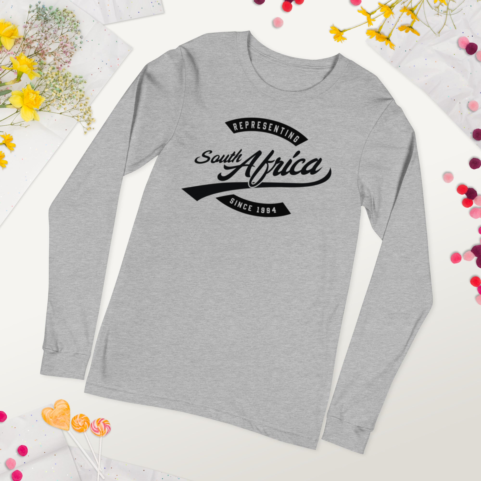 Black professional wearing African diaspora long sleeve t-shirt