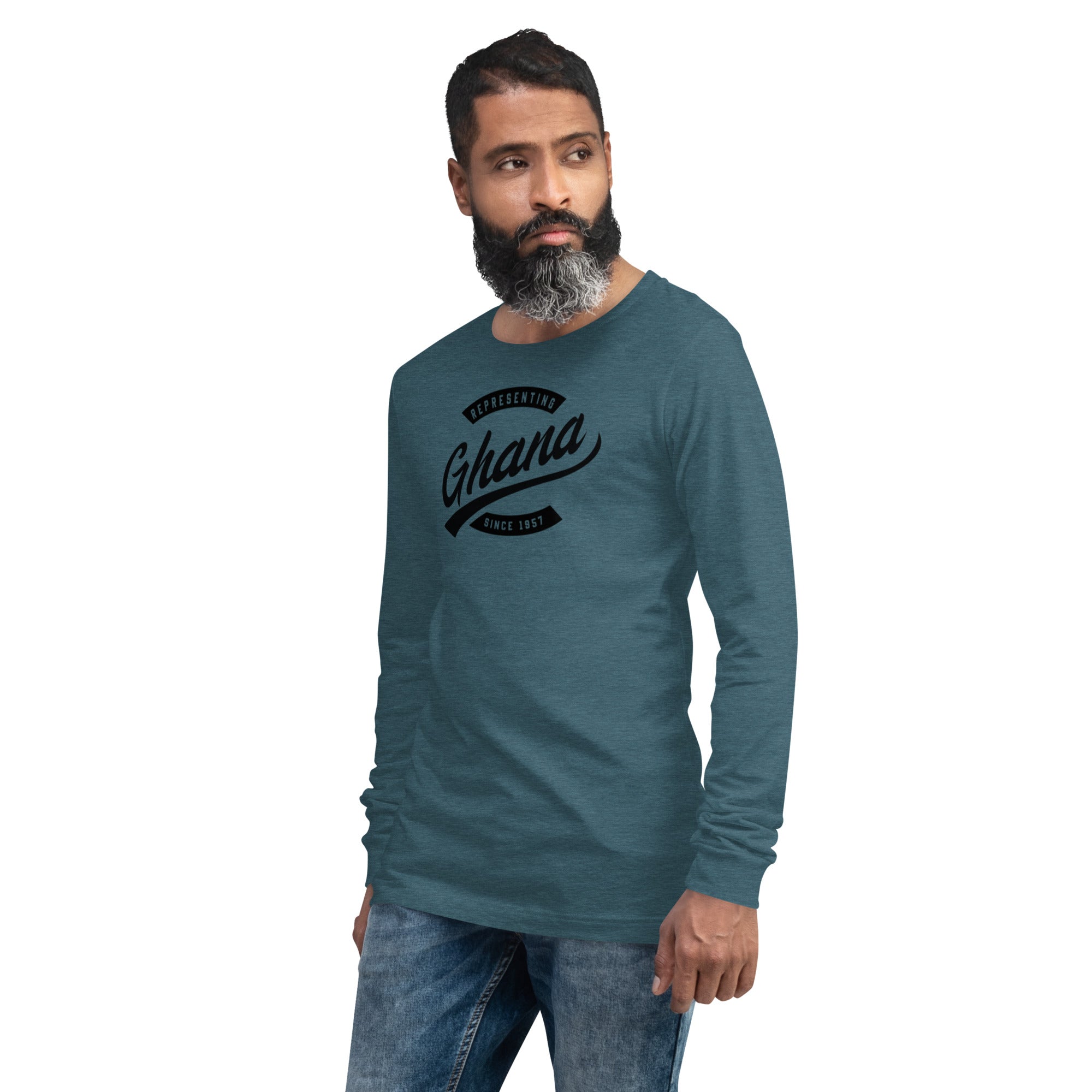 Black professional wearing African diaspora long sleeve t-shirt