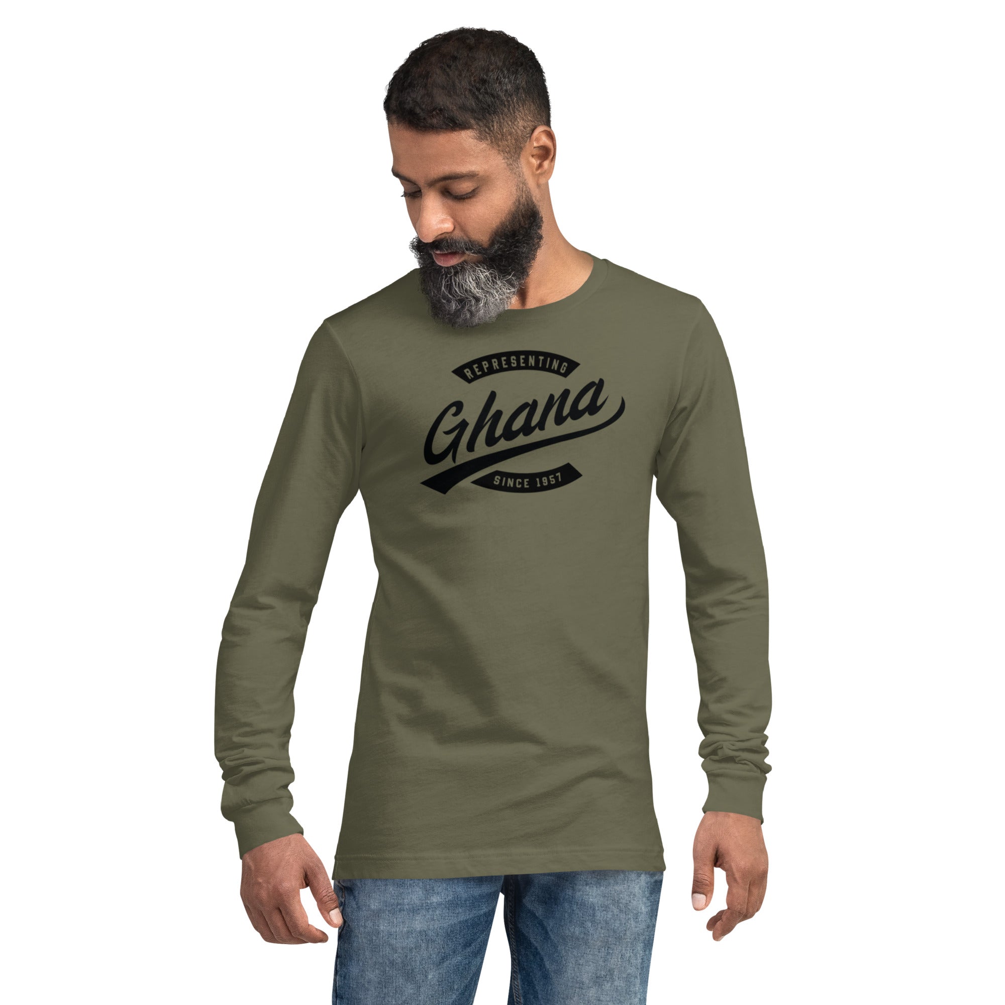 Black professional wearing African diaspora long sleeve t-shirt