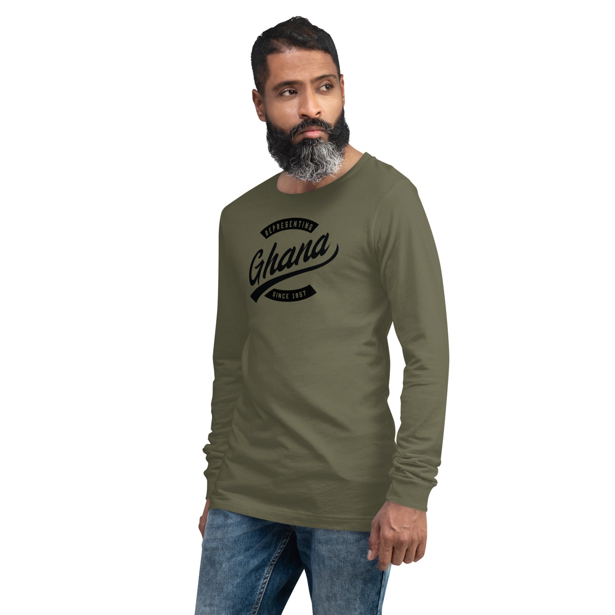 Black professional wearing African diaspora long sleeve t-shirt