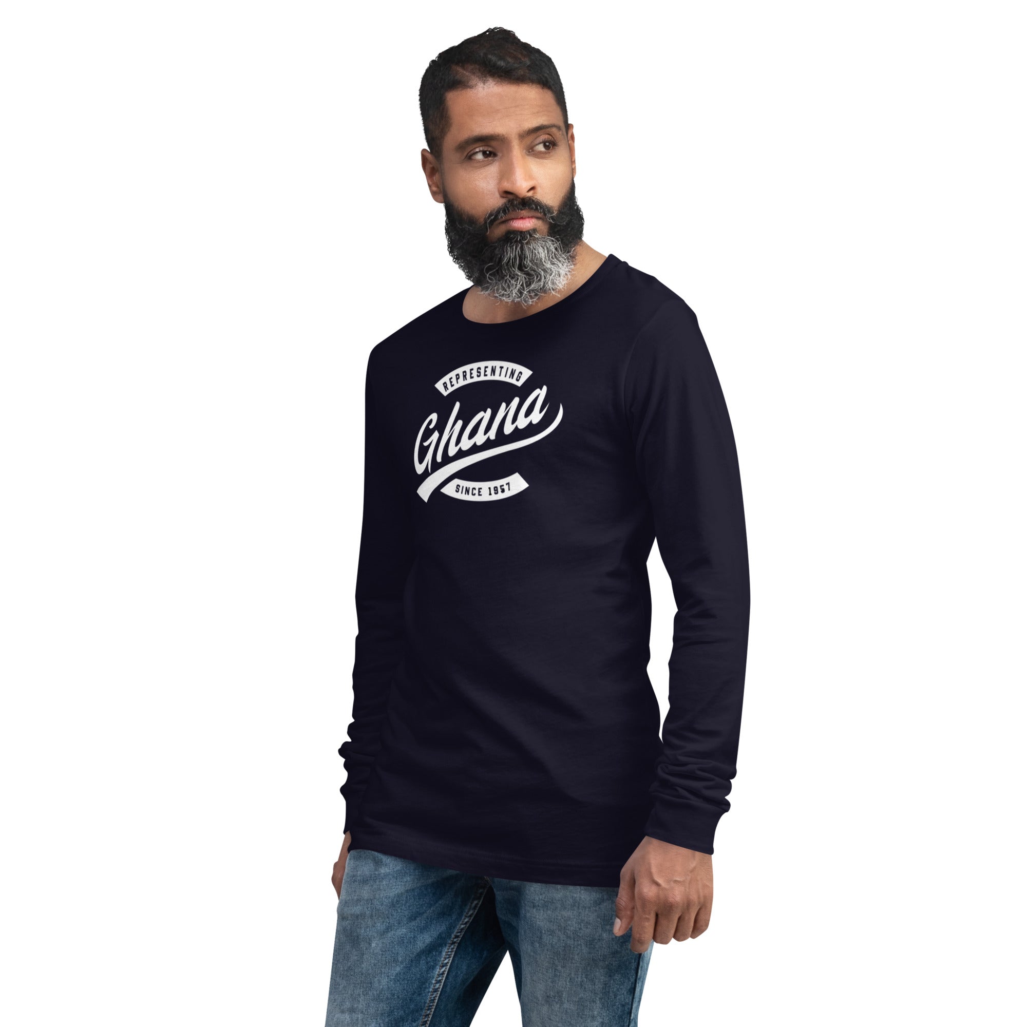 Black professional wearing African diaspora long sleeve t-shirt