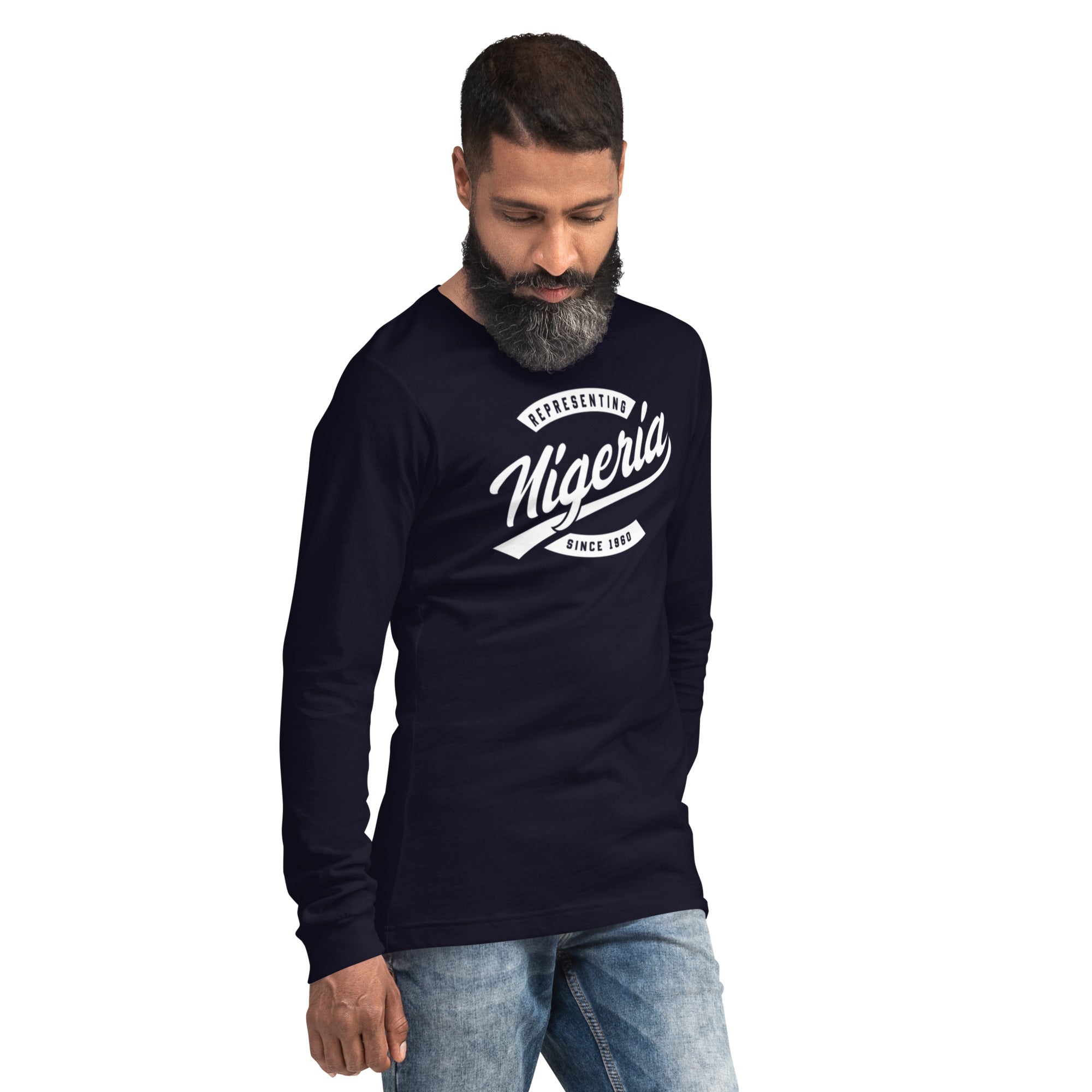 Black professional wearing African diaspora long sleeve t-shirt