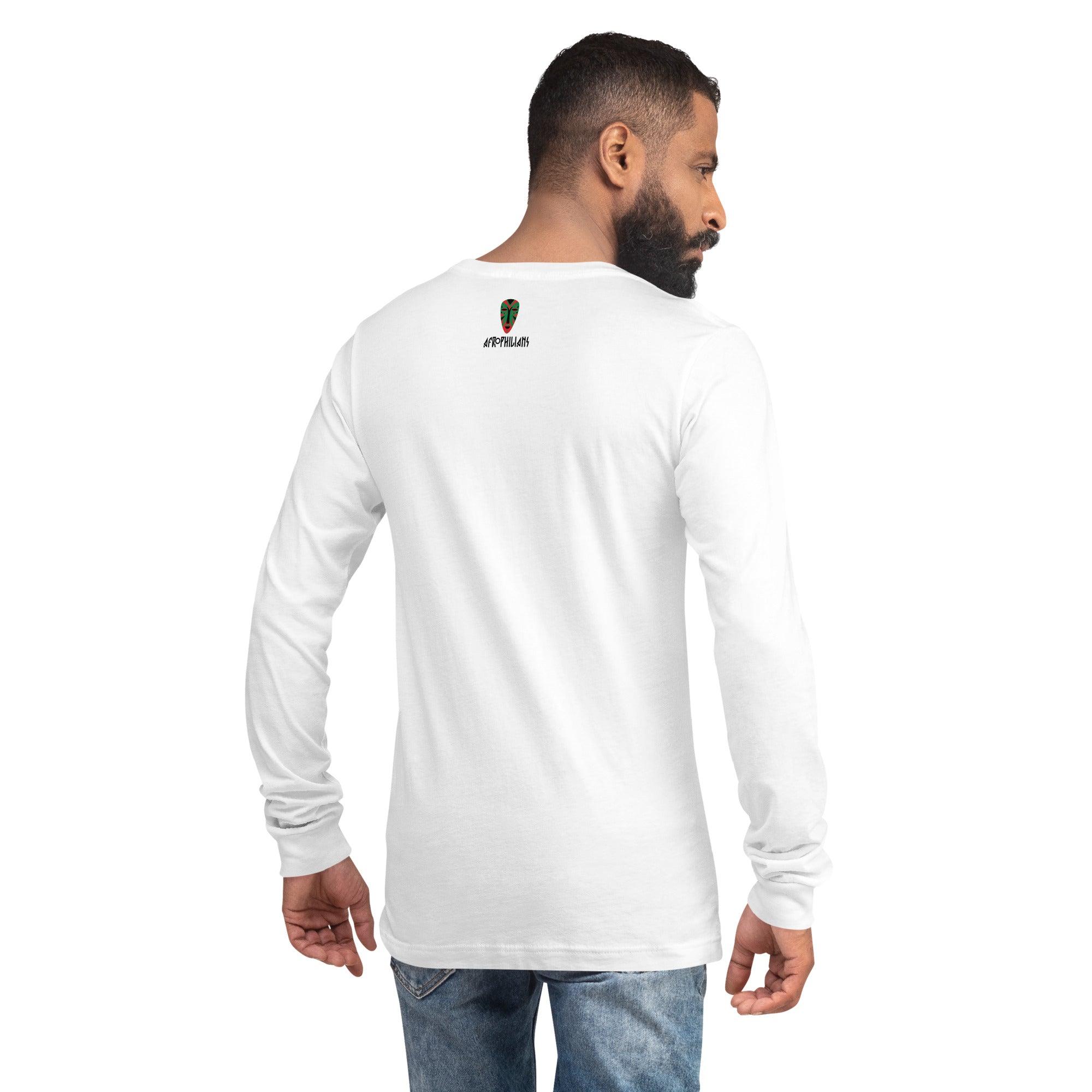 Black professional wearing African diaspora long sleeve t-shirt