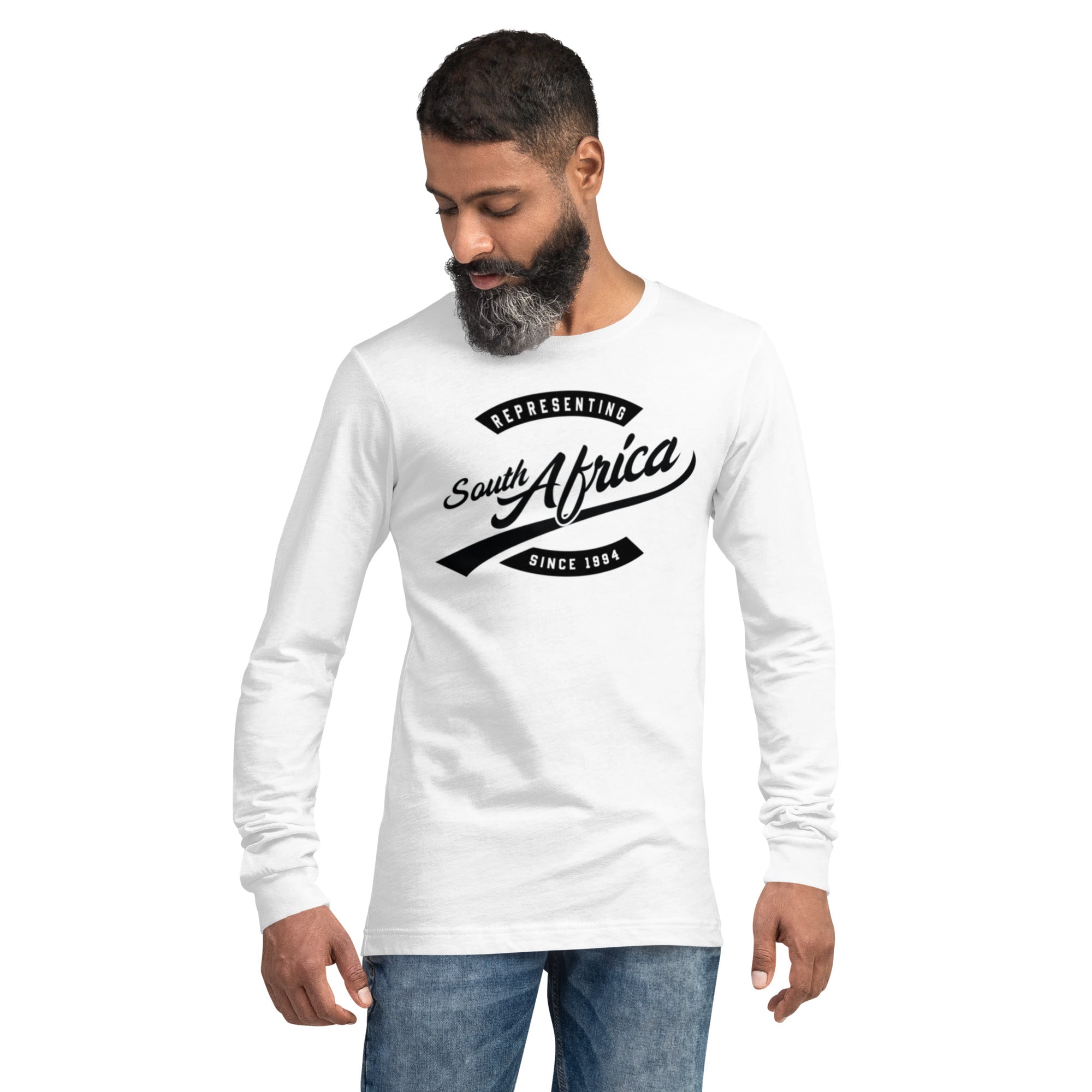 Black professional wearing African diaspora long sleeve t-shirt