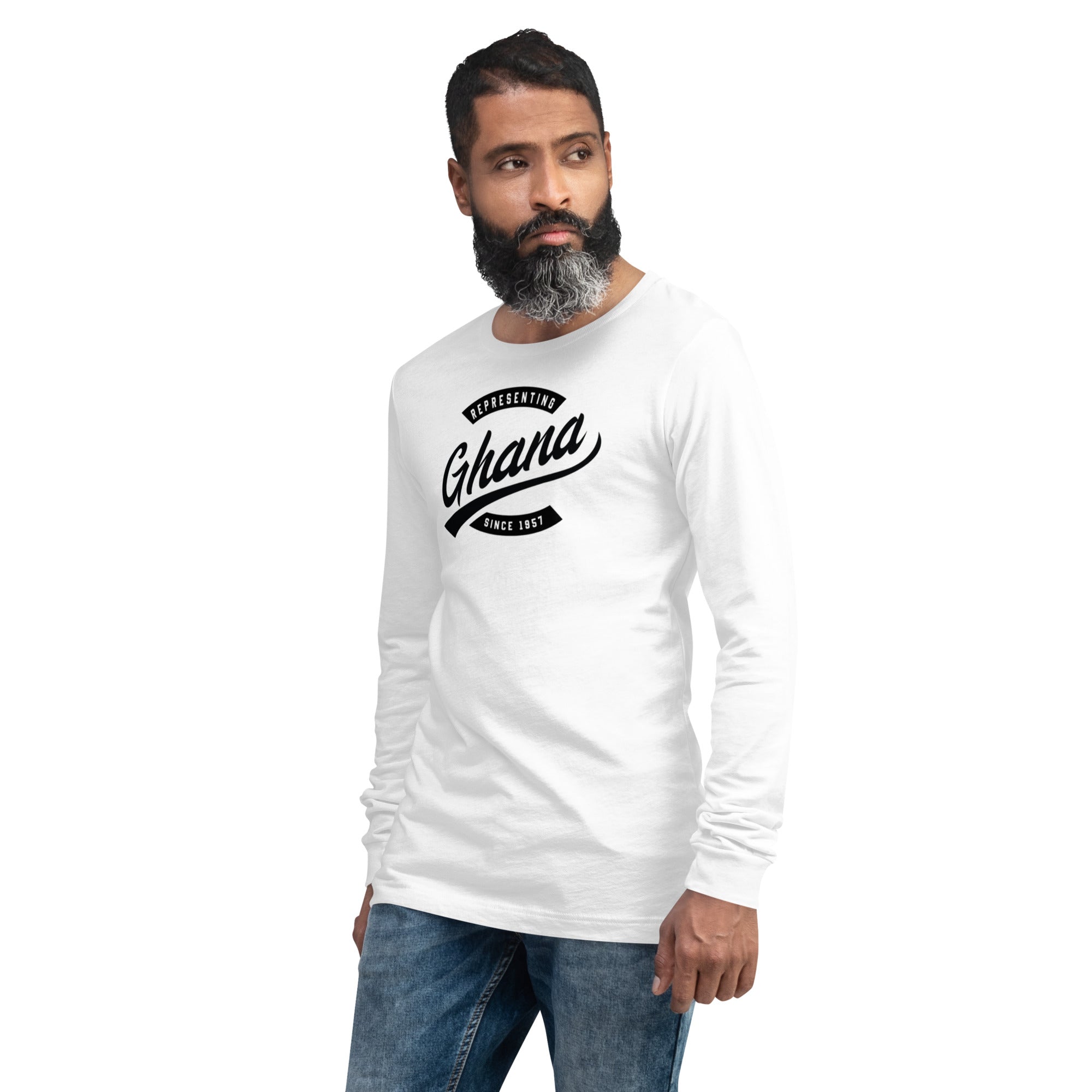 Black professional wearing African diaspora long sleeve t-shirt