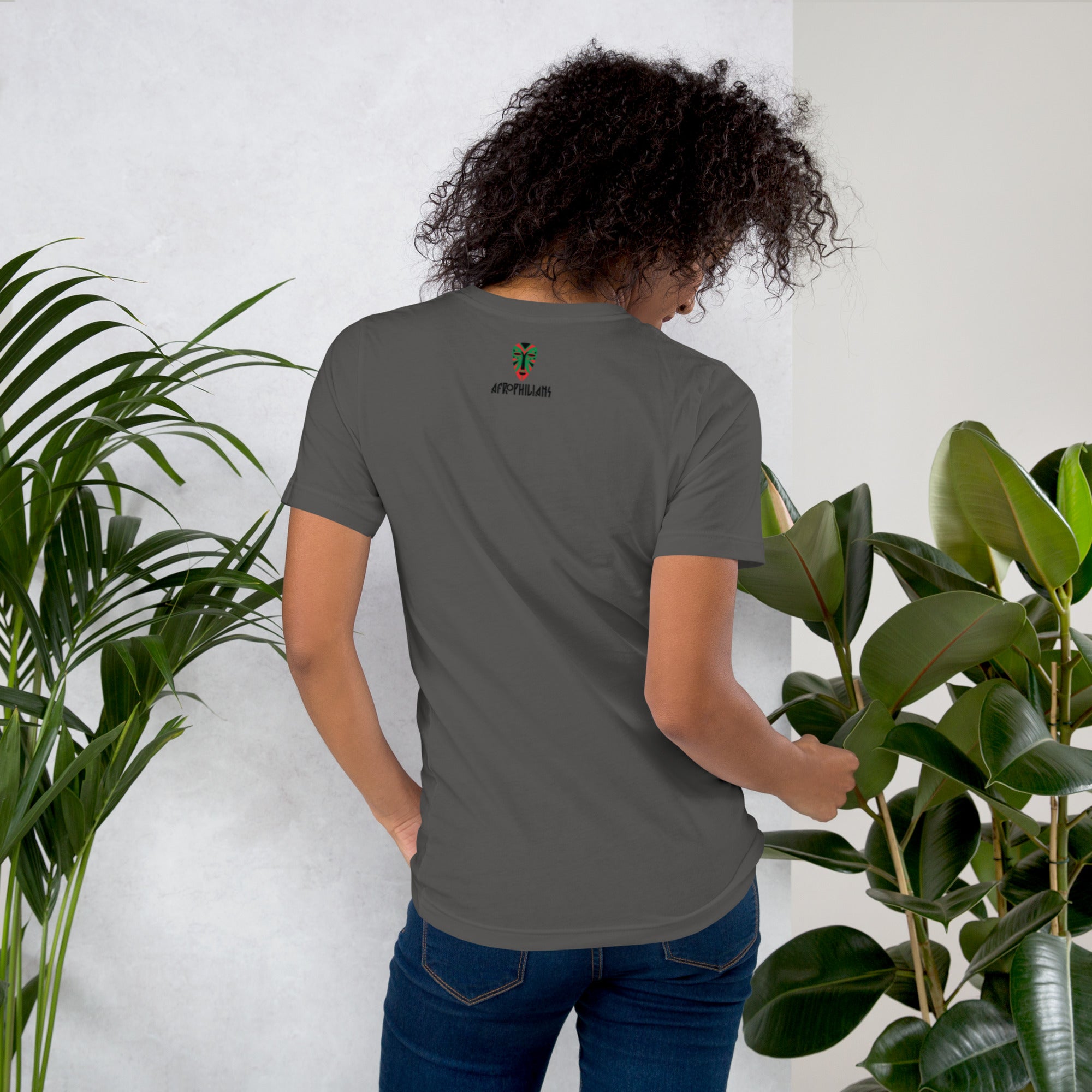Black professional wearing African-inspired short sleeve tee
