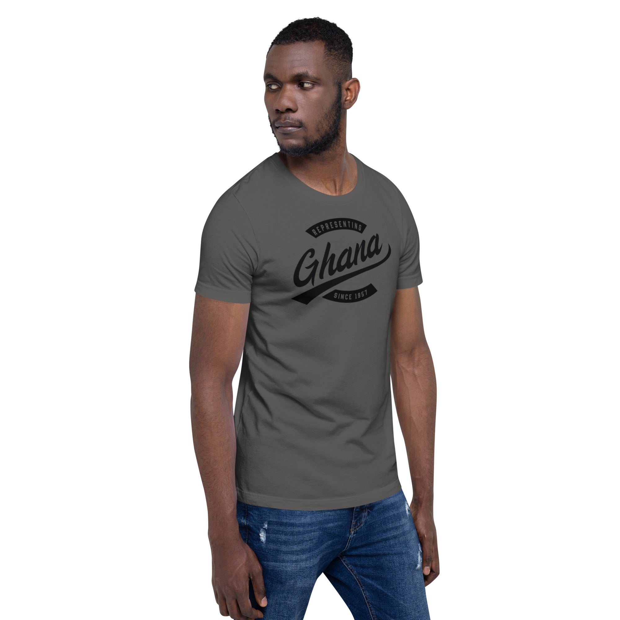 Black professional wearing African-inspired short sleeve tee