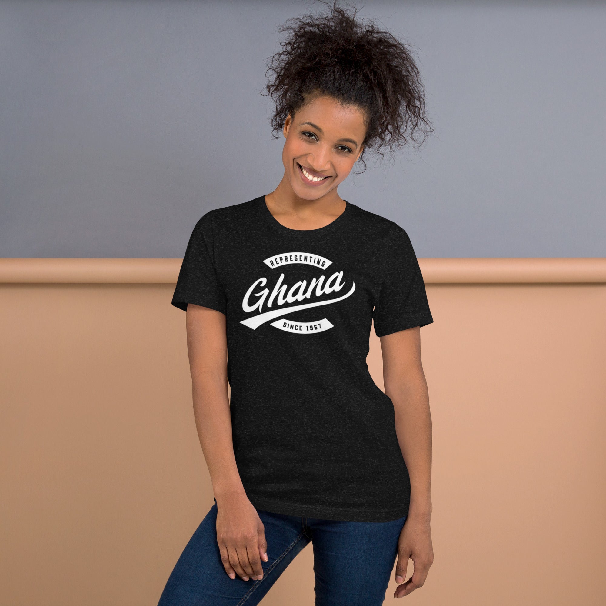 Black professional wearing African-inspired short sleeve tee