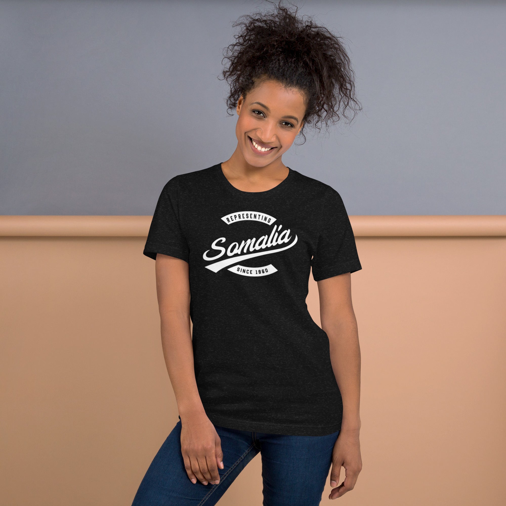 Black professional wearing African-inspired short sleeve tee