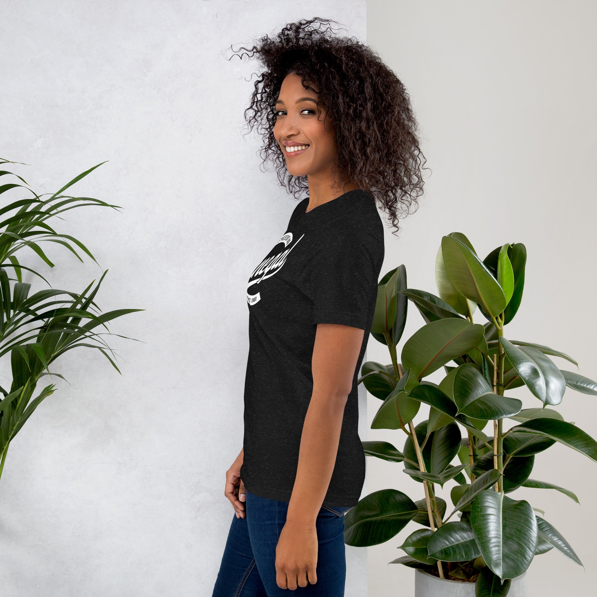 Black professional wearing African-inspired short sleeve tee