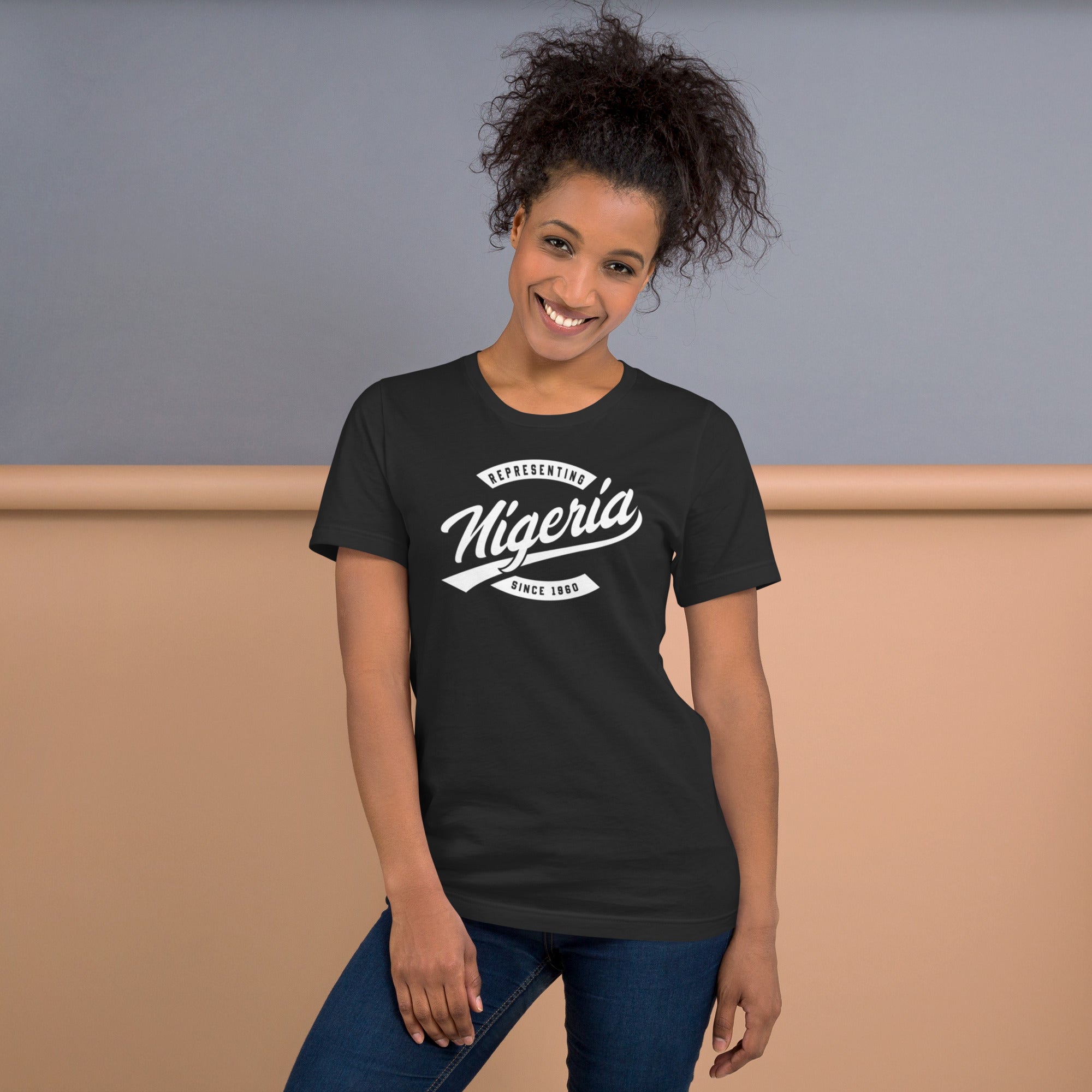 Black professional wearing African-inspired short sleeve tee