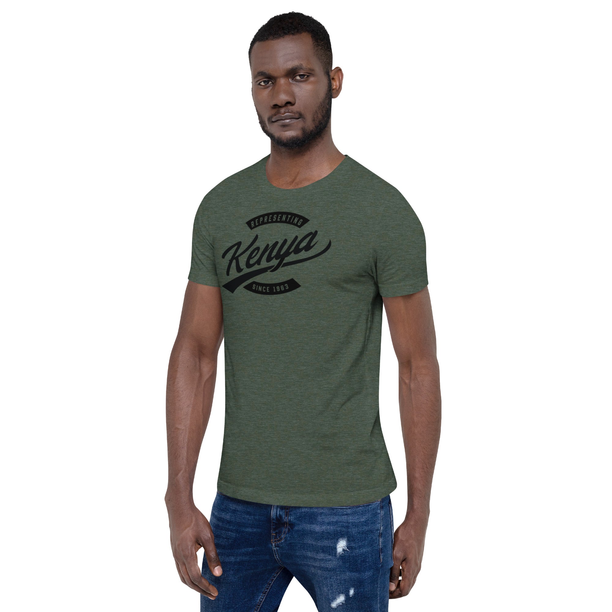 Black professional wearing African-inspired short sleeve tee