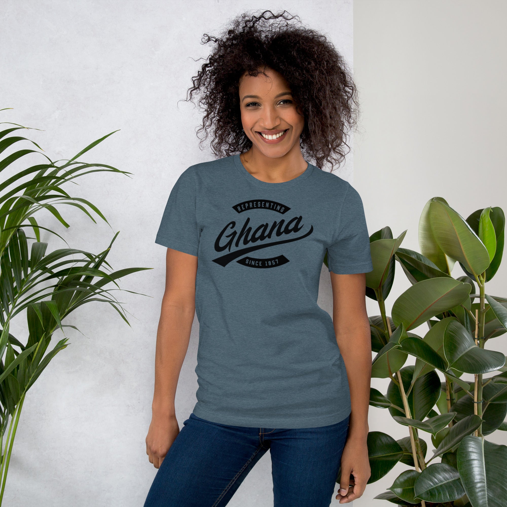 Black professional wearing African-inspired short sleeve tee