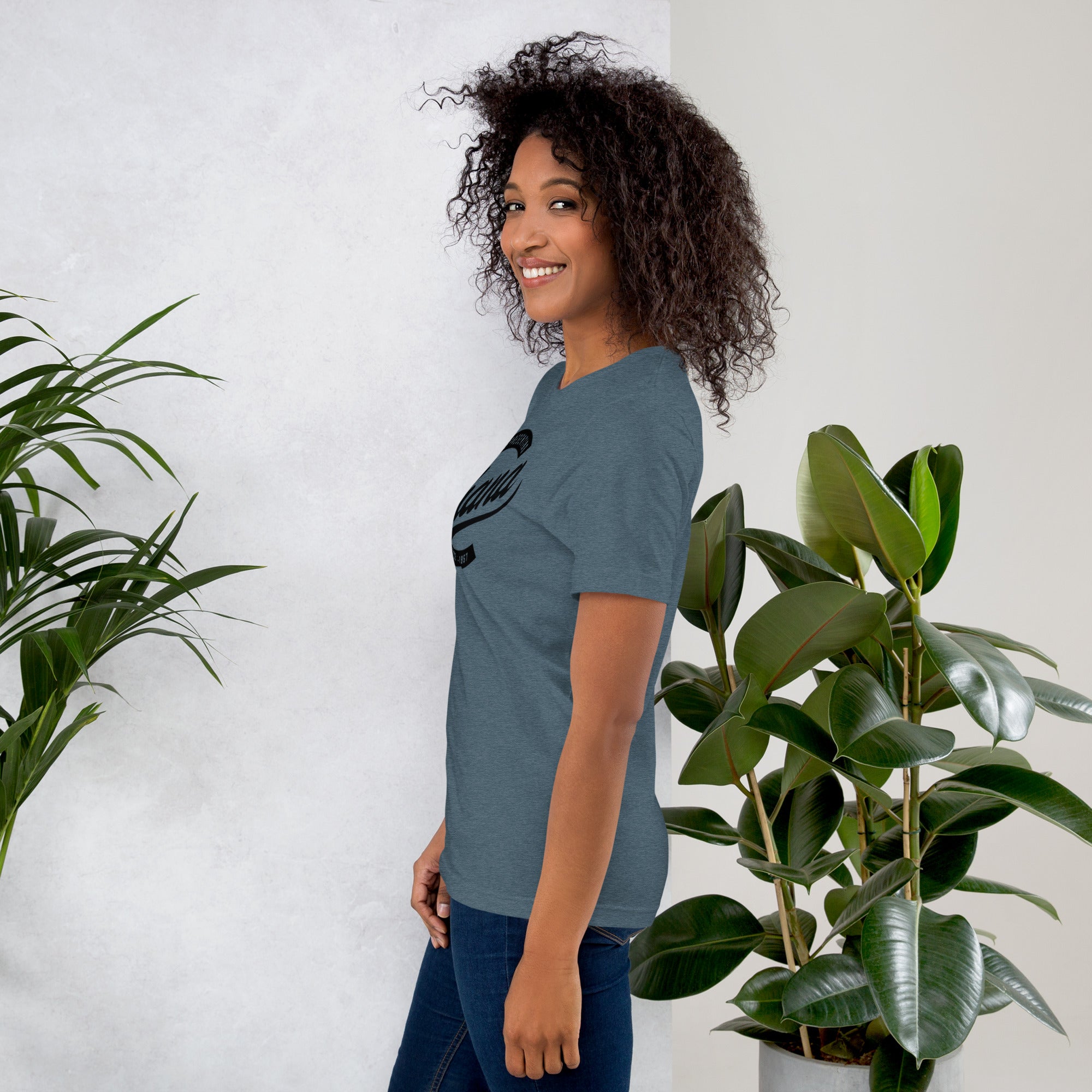 Black professional wearing African-inspired short sleeve tee