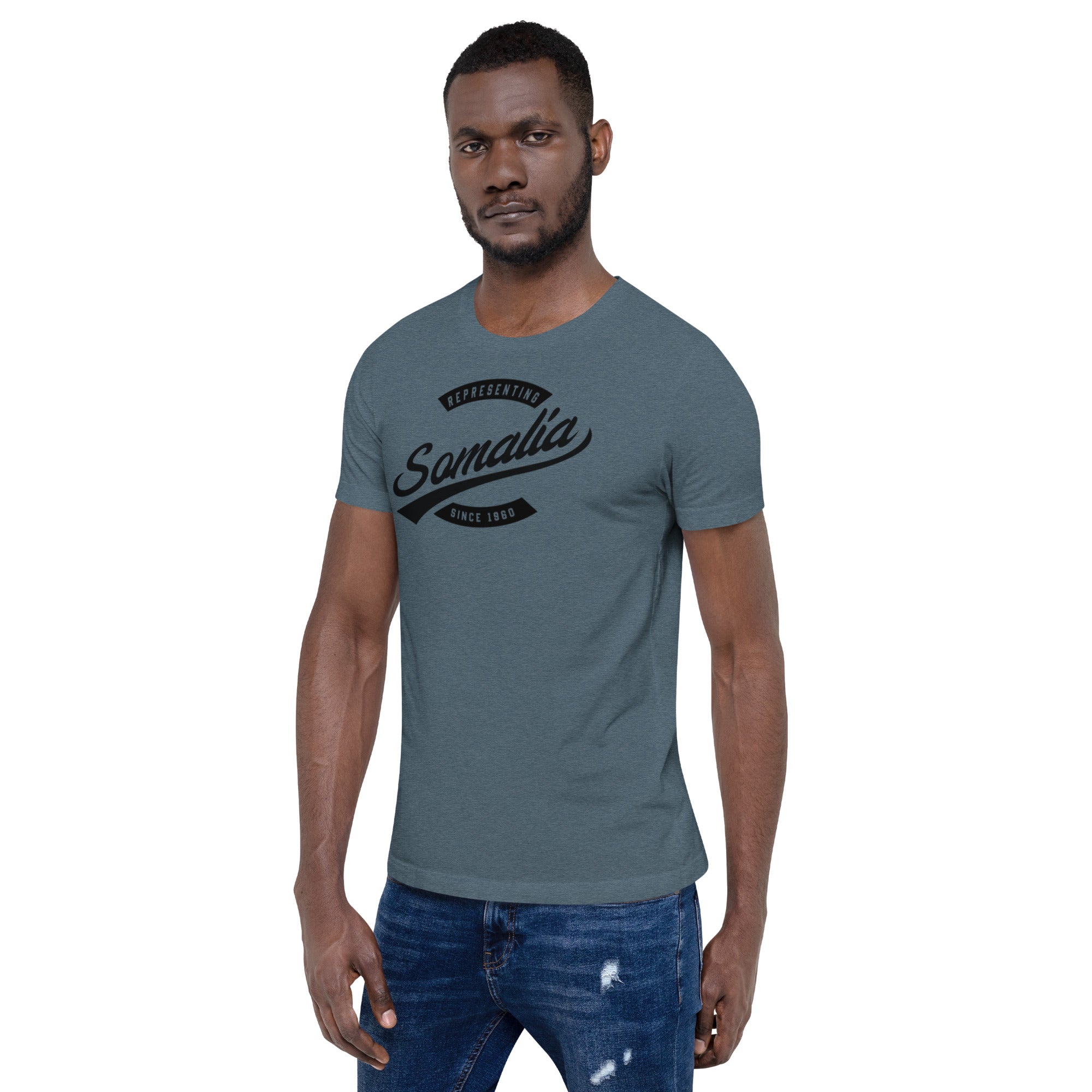 Black professional wearing African-inspired short sleeve tee