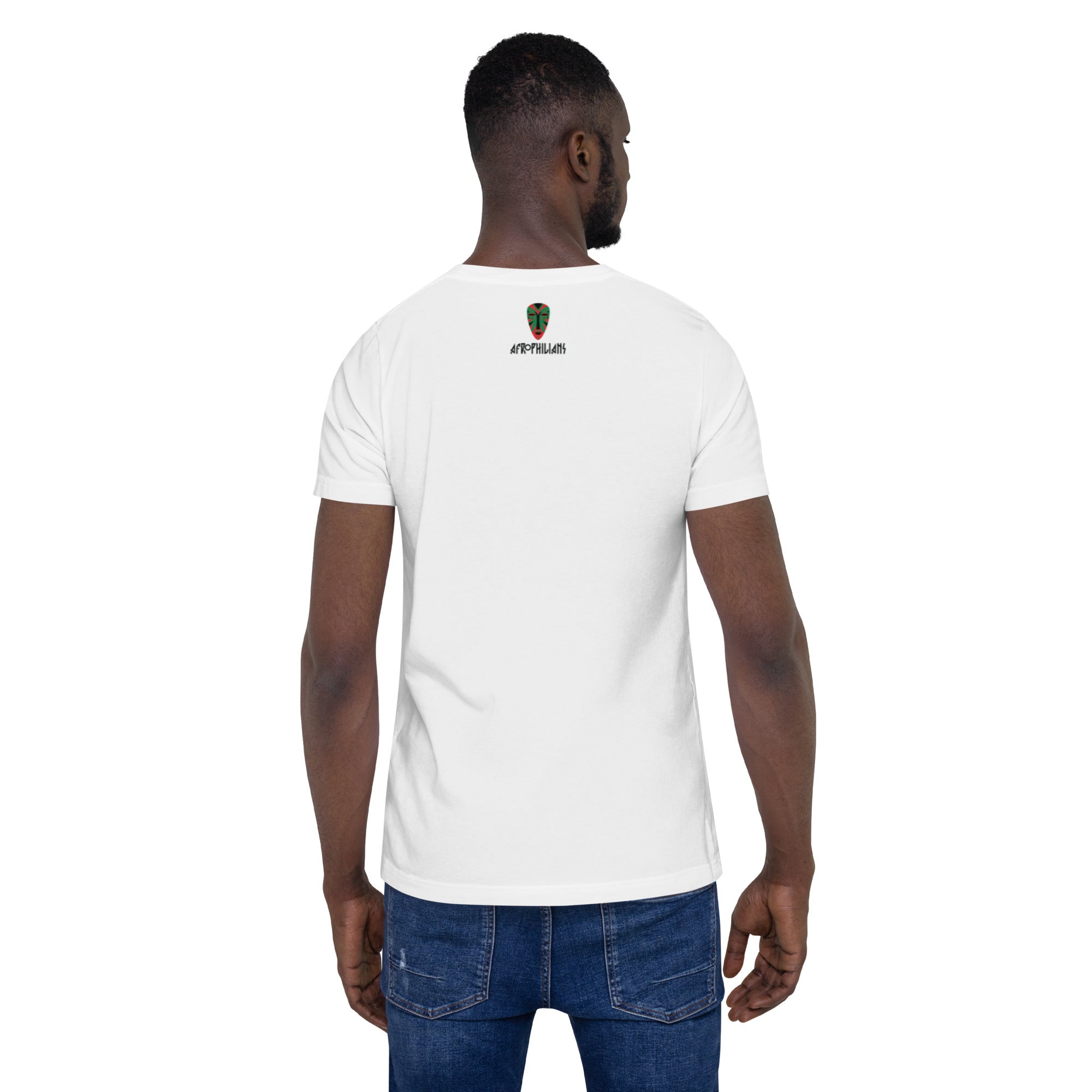 Black professional wearing African-inspired short sleeve tee