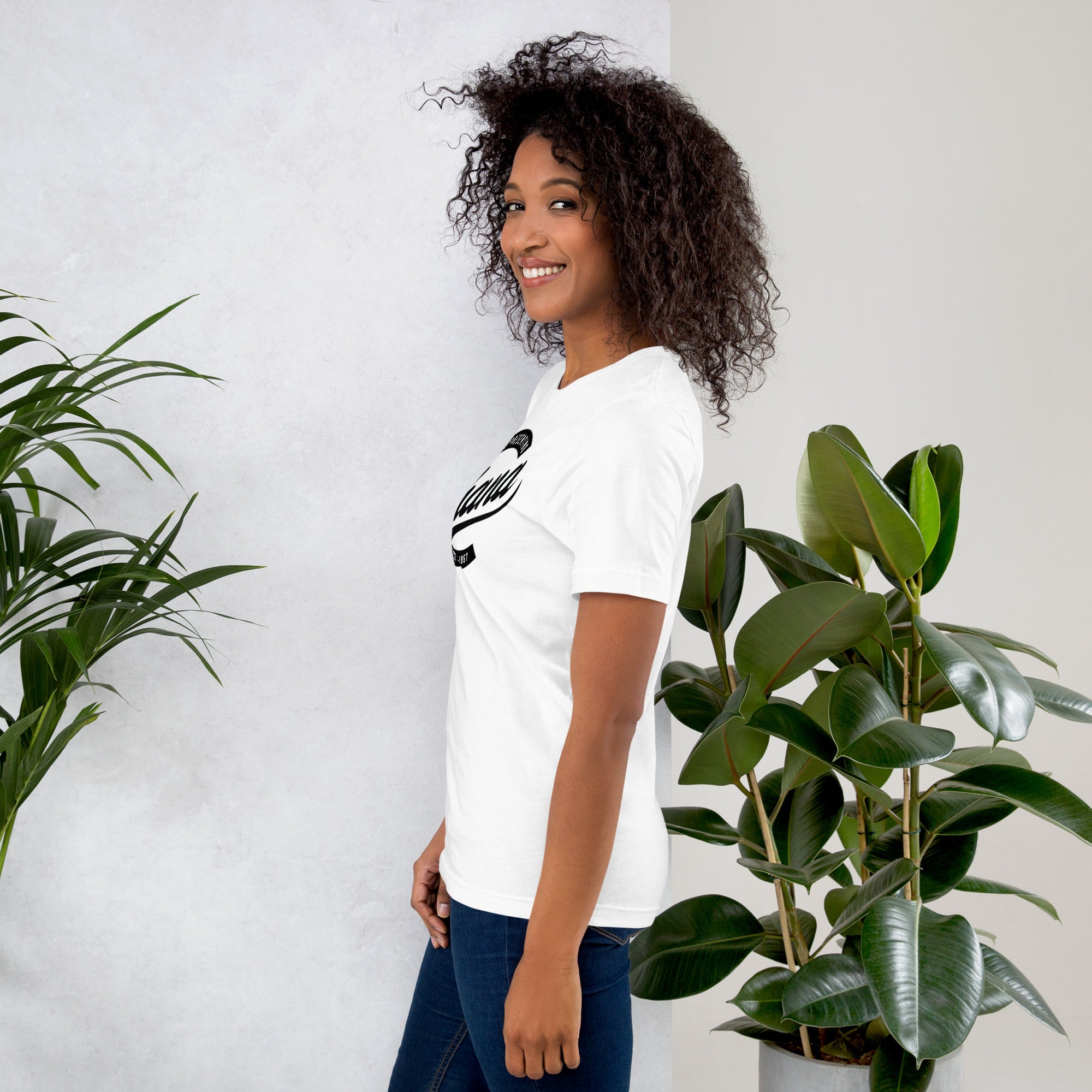 Black professional wearing African-inspired short sleeve tee