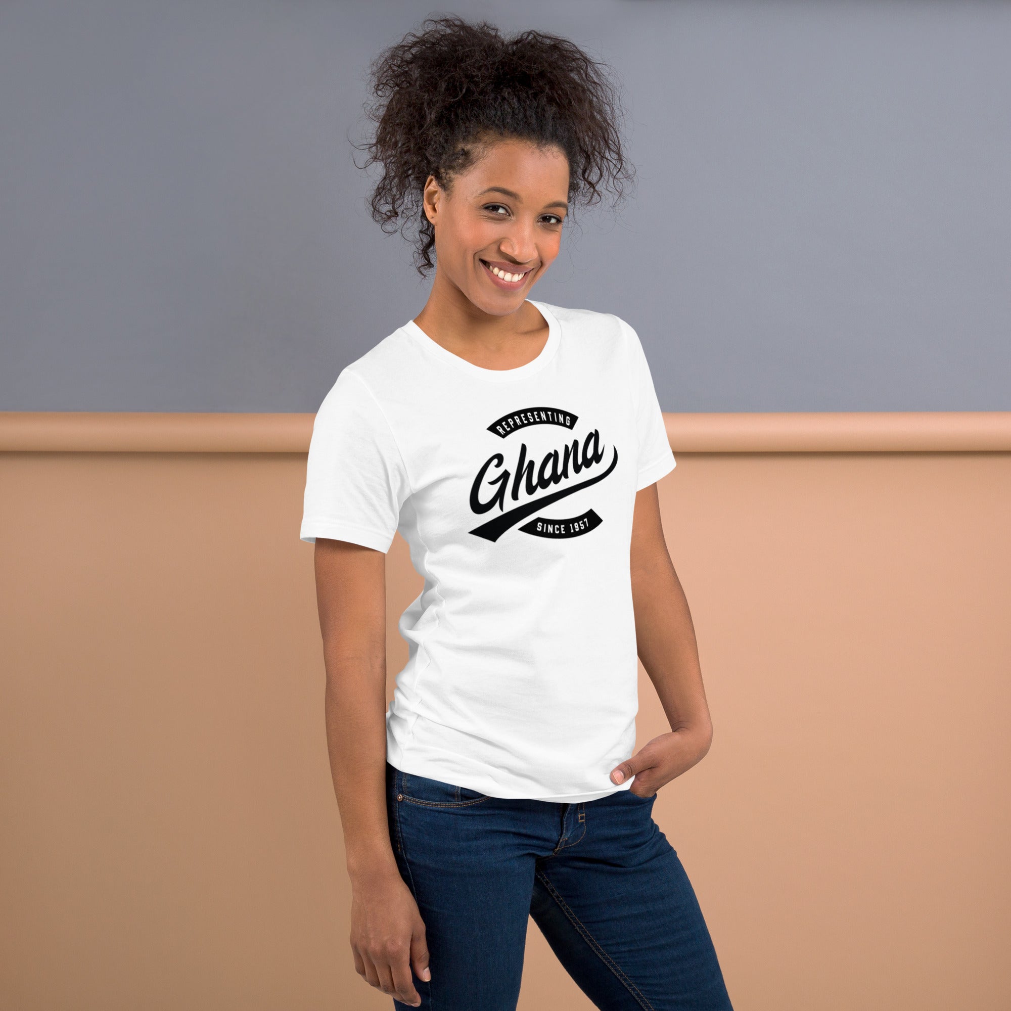 Black professional wearing African-inspired short sleeve tee